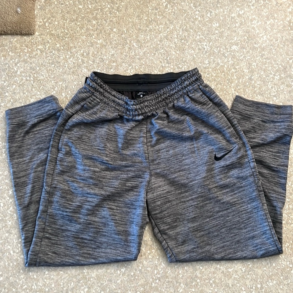 Mens Nike Dri Fit Athletic Jogger  Pant Size L Gray/Black With Drawstring Waist